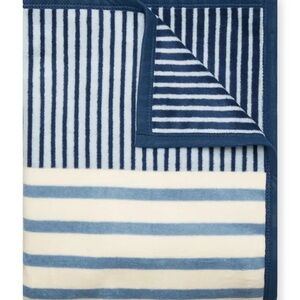ChappyWrap Shoreline Stripe Blue Blanket original size 60x80” BRAND NEW